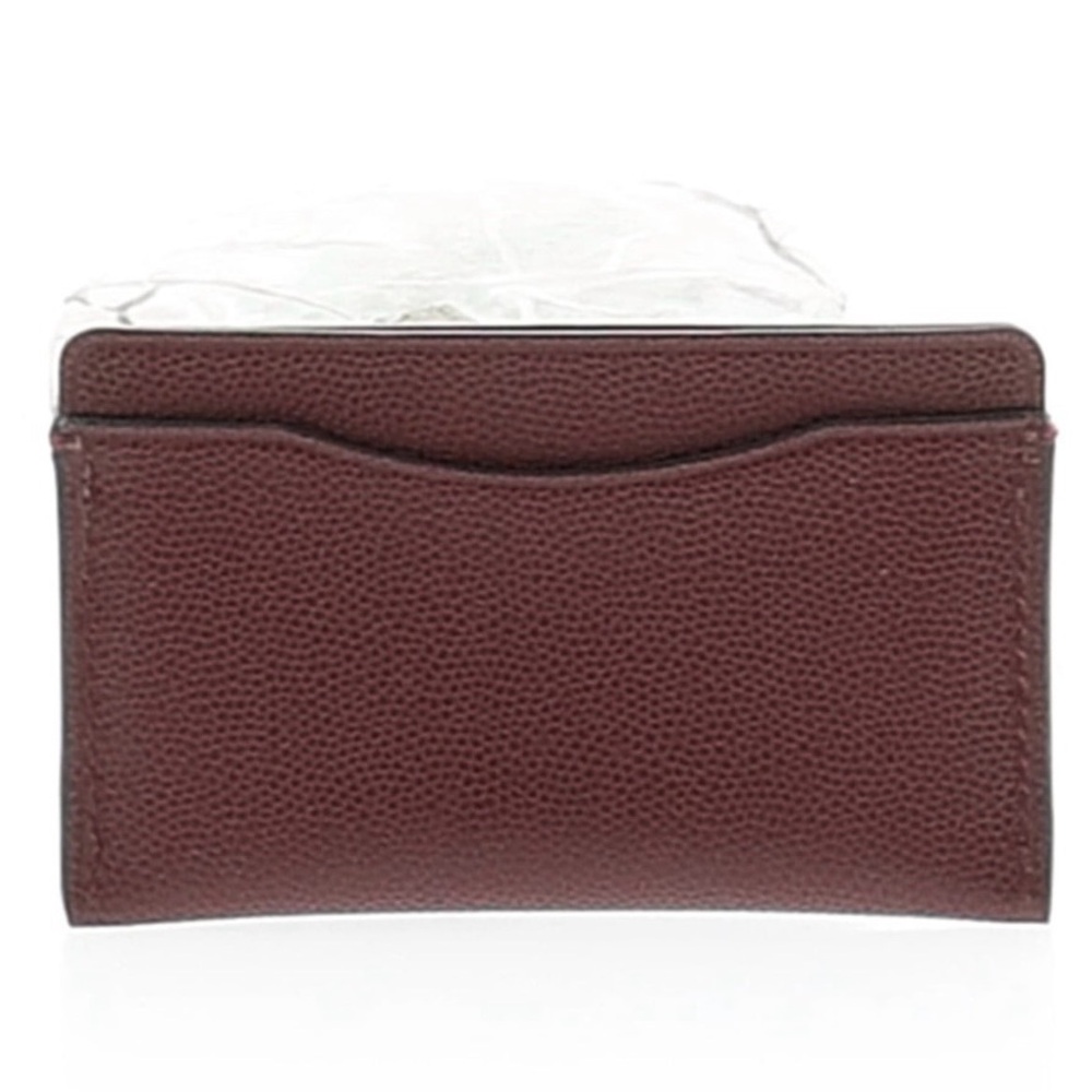 Coach Pebbled Leather Slim Card Case Wallet Red Currant Minimalist LuxuryNEW NWT - Picture 4 of 7